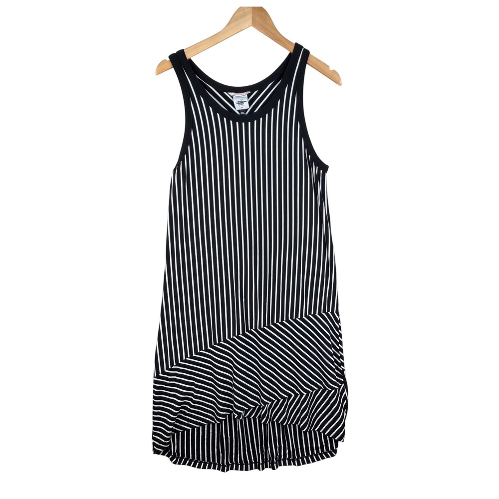 Cabi ATC Wink Striped Sleeveless Dress size Medium Black/White